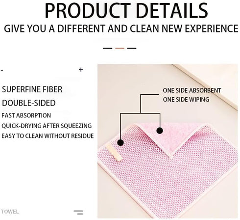 2024 New Multipurpose Silver Wire Cleaning Dish Cloths Thickened Both Wet and Dry Absorb Oil and Water Suitable for Kitchen Cleaning?6pcs?...