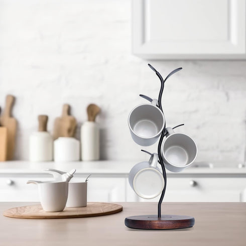 Mug Holder Stand, Countertop Coffee Mug Tree, Tea Cup Organizer Storage Rack for Bar Counter Kitchen...