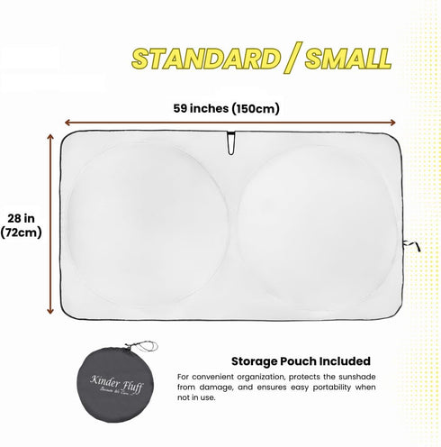 kinder Fluff Patented Windshield Sunshade | Reflective & Foldable Windshield Sun Cover & 99% UV Rays Block | Car Window & Car Interior Accessories...