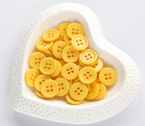 5/8 Inch (15mm) Yellow Color Buttons Sewing Round Flatback Button DIY Crafts Pack of 160 PCS...