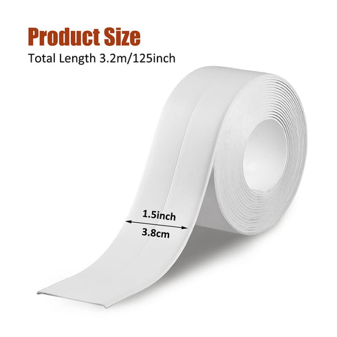 White Caulk Tape Waterproof Self Adhesive,Toilet Caulk Strip Caulking Sealant Tape, Bathtub Caulk Sealing Strip Tape for Bathroom Caulking Tape Sh...