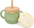 Honey Pot 2-in-1 Silicone Training Cup 8.5oz, Baby Sippy Cup with Straw & Snack Cup for 6 months+ Straw Cup for Baby Boy Gift, Toddler Smoothie Cu...