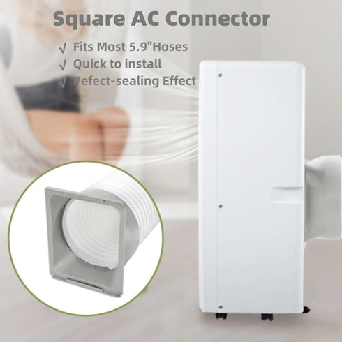 5.9"/6" Portable Air Conditioner Exhaust Hose Coupler Window Adapter - ABS Mobile A/C Unit Tube Connector - Essential Air Conditioning Accessories...