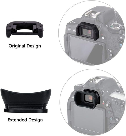 JJC 2 Types Viewfinder Eyecup Eyepiece for Canon Rebel 2000D 4000D SL3 SL2 T8i T7 T7i T6 T6i T5 T5i T4i T3i T2i T1i, Soft Long Design + Orignal Ey...