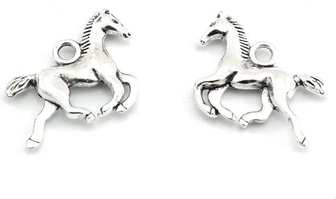 50pcs Horse Charms Pendants Alloy DIY Bracelet Necklace Jewelry Making Craft Accessories 20x15mm (Antique Silver)...