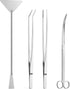 4Pcs Aquascaping Tools Kit, Jeimier Aquascape Tools Long and Strong Planted Aquarium Tweezers, Scissors, Aquarium Algae Scraper, Aquarium Plant To...