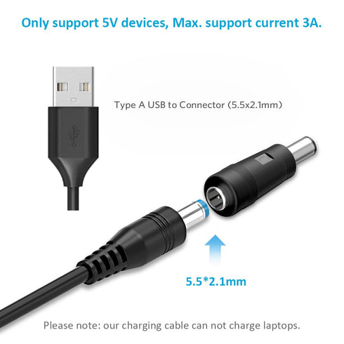 Belker Universal 5V DC 5.5 2.1mm Jack Charging Cable Power Cord, USB to DC Power Cable with 14 Interchangeable Plugs Connectors Adapters Compatibl...