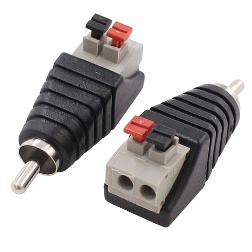 10-Pack Speaker Wire Cable to Audio Male RCA Connector Adapter Plug Jack...