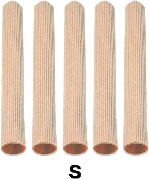 Cuttable Toe Tubes Sleeves 5 Pack Small Size, Made of Elastic Fabric Lined with Silicone Gel. Toe Sleeve Protectors Relief Toe Pressure Pain, Corn...