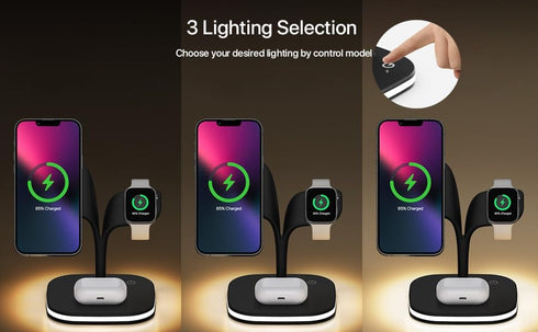 Magnetic Wireless Charger Station - 5 x1 Fast Charging - Compatible with iPhone 15/14/13/12 Series, iwatch 1-9/Ultra, Airpods Pro - Wireless Charg...