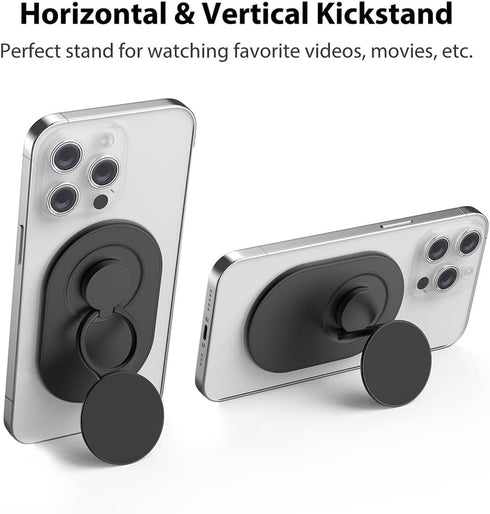 Magnetic Phone Grip for MagSafe, Phone Ring Holder Finger Kickstand Wireless Charging Compatible, Adjustable Magnet Phone Rings Gripper Stand for ...