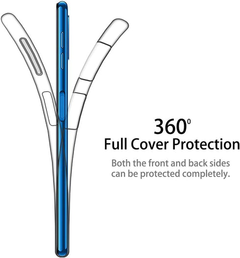 Case Compatible with Samsung Galaxy A7 (2018), Full Body Protection 360 Gel Phone Cover Clear Transparent Soft Silicone...