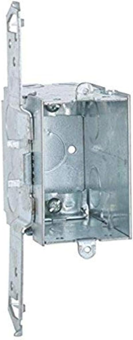 Hubbell-Raco 605 3-1/2-Inch Deep, Gangable NMSC Clamps Wood/Metal Stud Bracket 3-Inch by 2-Inch Switch Box Gray...