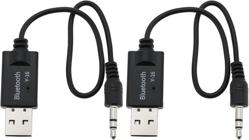 Create idea 2Pcs USB Bluetooth to AUX Cable Receiver 3.5mm in-Line Bluetooth Audio Adapter Compatible with Mini Cooper Gen 2 3 R56 R55 F56 F55 R60...