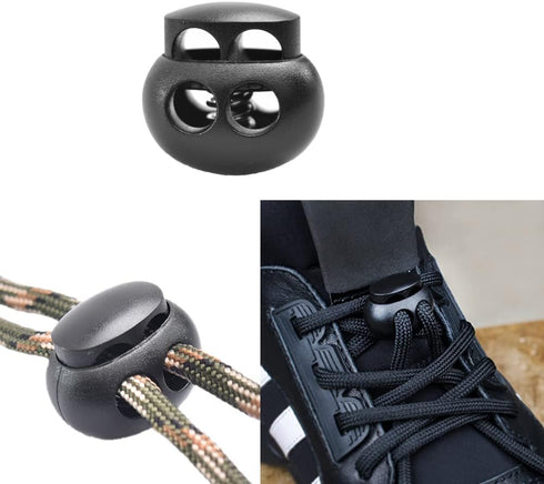 10 Pack Bungee Spring Cord Lock Fastener, Plastic Toggle Slider Stopper for Paracord DIY Crafting DrawString Clasp Elastic Shoe Lace Glove Flashli...