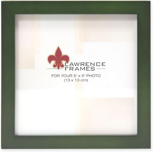 Lawrence Frames Collection Wood Picture Frame Gallery, Green, 5x5...