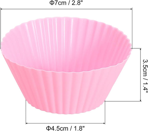 uxcell 18Pcs Silicone Cupcake Liners, Non-Stick Baking Cups, for Cooking Eggs, Baking Muffins and Make a Cake(Pink)...