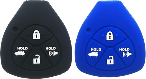 2Pcs XUHANG Sillicone Key fob Skin Key Cover Keyless Entry Remote Case Protector Shell for Toyota Camry Avalon Matrix Corolla Land Cruiser 4 Butto...