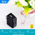 icv USB Wall Charger – 5V 2A AC Power Adapter with US Plug for Phone, Tablet and Other Related USB Powered Devices Small and Lightweight – Designe...