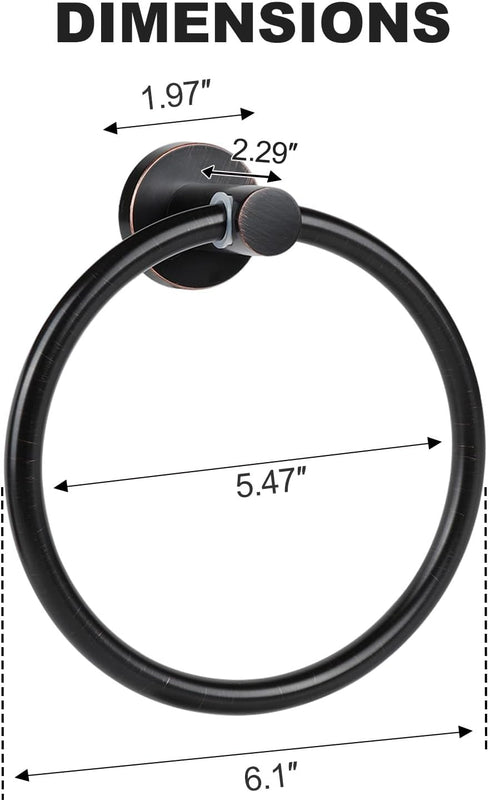 Cilee Oil Rubbed Bronze Towel Ring for Bathroom?Bath Towel Ring, Bathroom Hardware Accessories?Hand Towel Holder SUS304 Stainless Steel Bathroom T...