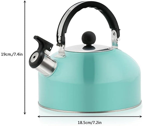 3L Stainless Steel Whistling Camping Kettle,Lightweight Teapot, Cooker Stove Gas Electric Induction Hob Kitchen Essential, Camping Trips Hiking Co...