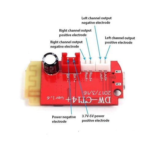 HiLetgo 2pcs CT14 Stereo Bluetooth Amplifier Board 5V AMP F Class 5W+5W Amplifier Module with Charging Port for Speaker Modification DIY...