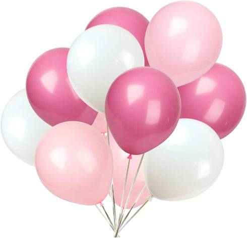 KADBANER White light pink rose red Balloons,100 Pack 12 Inch Latex Balloons...