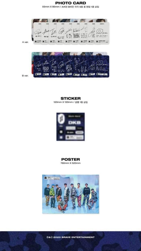 DKB Growth 3rd Mini Album CD64pBooklet+1p Post+1p PhotoCard+1p Sticker+Message PhotoCard Set+Tracking Kpop Sealed...