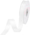 VATIN Double Face White Satin Ribbon 5/8" Continuous 25 Yards,White Polyester Fabric Ribbon use for Bows Bouquet, Gift Wrapping, Floral Arrangemen...