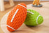 AUSCAT 2PCS Squeaky Rubber Dog Toy Balls, Indestructible Dog Ball for Aggressive Chewers, 4.1" Football Rugby Fetch Interactive Dog Toy for Small ...