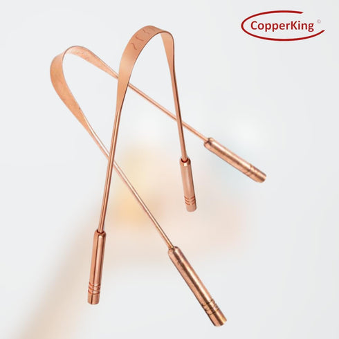 Pure Copper Metal Tongue Cleaner Set of 2 Pack for Adults Tongue Scraper Easy to Use, Ayurvedic Tongue Cleaners for Better Oral Care & Hygiene wit...