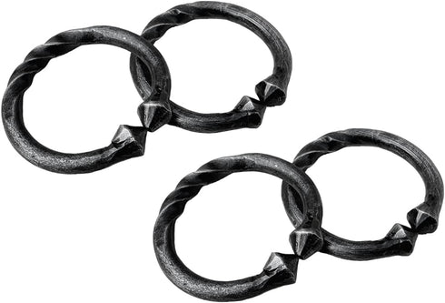 Hand Forged Metal Twisted Napkin Ring Set of 4 Pcs Wrought Iron Handmade Napkin Ring for Wedding Dinner Parties, Dining Room, Family Gathering and...