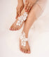 Sither Foot Lace for Beach Wedding Barefoot Sandals White Lace Anklet for Bride Barefoot Flower Lace for Women Foot Anklet Jewelry On Summer Beach...