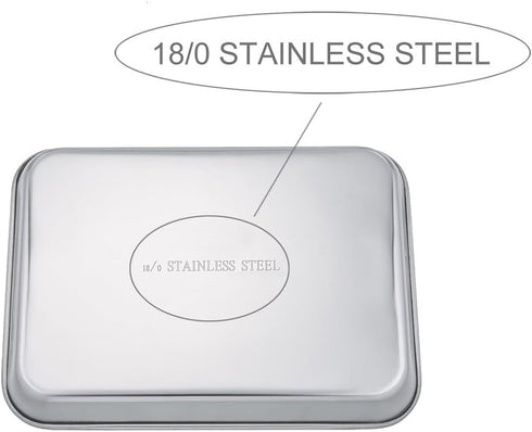TeamFar Toaster Oven Tray and Rack Set, 9.3’’ x 7’’ x 1’’, Stainless Steel Toaster Oven Pan Broiler Pan, Non Toxic & Healthy, Easy Clean & Dishwas...