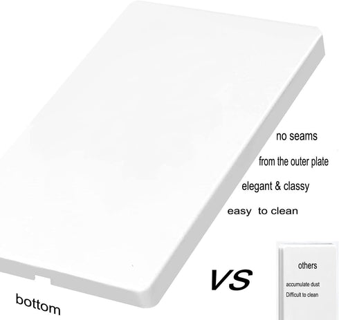 Screwless Blank Wall Plates 1-Gang Blank Switch Outlet Electrical Cover Pate Unbreakable Thermoplastic Faceplate for Decorative Receptacle Outlet ...