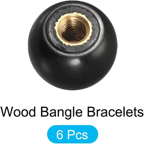 Threaded Ball Knobs (16mm/0.63") 6Pcs, Plastic Ball Lever Knob with M5 Female Thread Iron Insert - for Machine Handle Tool Replacement, Black...