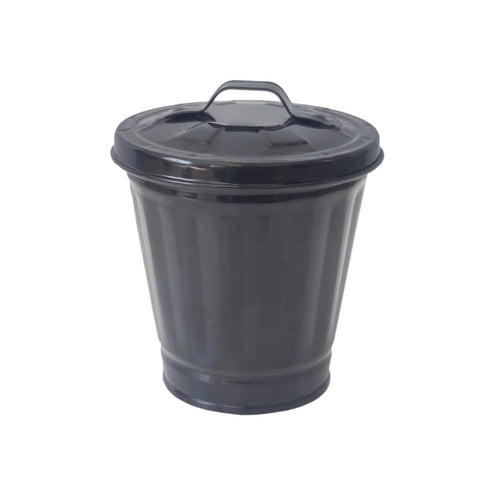 AITING Mini Trash can & Iron Garbage can Pencil Cup Holder 2pcs (Black)...