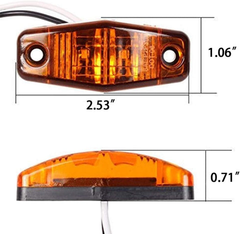 NEWSUN® 2Pcs of Amber DOT Approvaled Premium Clearance Lights, LED Trailer Side Marker Lights, Fender Marker Lights Waterproof, Ideal for Trailers...