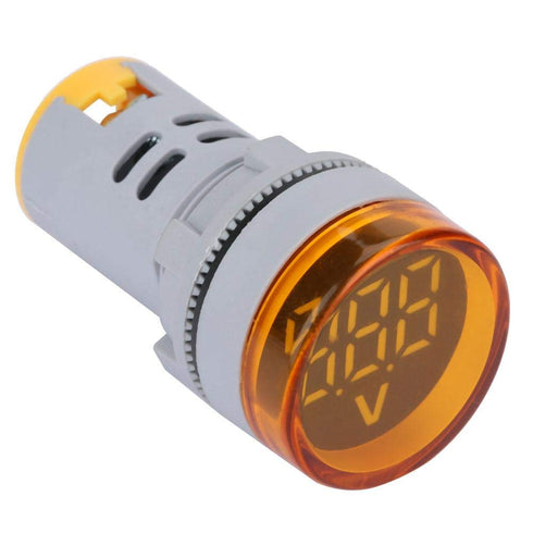 YWBL-WH DC Voltage Display Digital LED Display Voltmeter 6-100V Voltage Meter Monitor Round Lamp Tester Indicator Light Panel...
