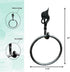 Hand Forged Metal Leaf Towel Ring Wrought Iron Handmade Wall Mounted Hand Towel Holder Modern Farmhouse Kitchen Towel Ring Black Antique Finish He...
