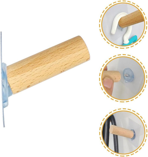 1Pc Light Yellow Hat Hooks for Wall Hat Hanger Adhesive Wood Hooks Self Adhesive Hooks Wooden Hat Rack Coat Hooks Wall Mounted Hook Coat Hooks Hom...