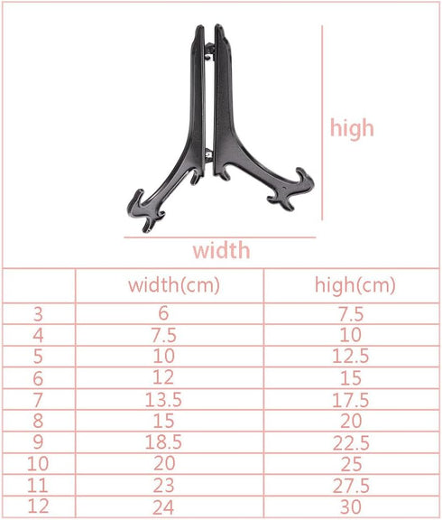 3/4/5/6/7/8/9/10/12inch Display Stands Black Plastic Easels,Plate Display Stands,Picture Frame Stand Holder,Picture Easel at Weddings(5inch 12PCS)...