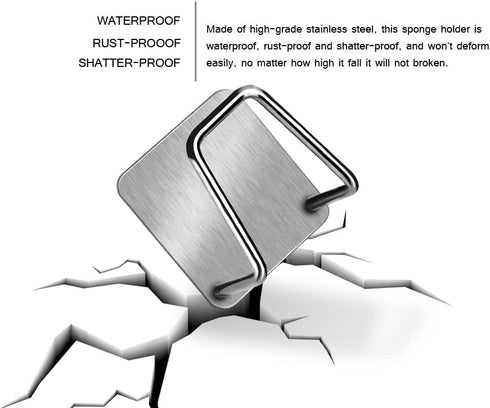 Sponge Holders for Kitchen Sink Adhesive Sponge Holder Sink Caddy Stainless Steel Rust Proof Waterproof, Quick Drying ?...