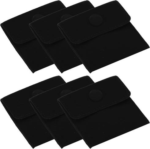 PATIKIL 7x7cm Jewelry Pouches with Snap Button, 6 Pack Velvet Jewelry Pouches Portable Soft Storage for Necklace Bracelet Earring Watch Rings Broo...