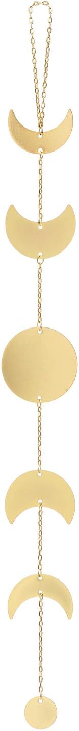 Mkono Moon Phase Wall Hanging Metal Boho Home Decor Vertical Chic Moon Garland for Dorm Nursery Bedroom Living Room Apartment Office, Decorative W...