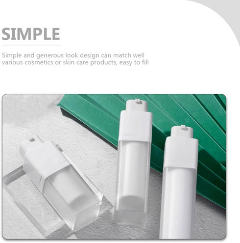 minkissy 3pcs Empty Airless Lotion Cream Pump Plastic Container Cosmetic Bottle Dispenser Travel Refillable Containers 30ml For Cosmetic Makeup Cr...