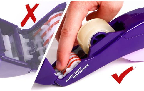 Handheld Packaging Tape Dispenser Gun with Auto Cutter - One-Handed, Safe & Convenient, No Batteries Needed, Compatible with 1/2'' to 3/4'' Tape, ...