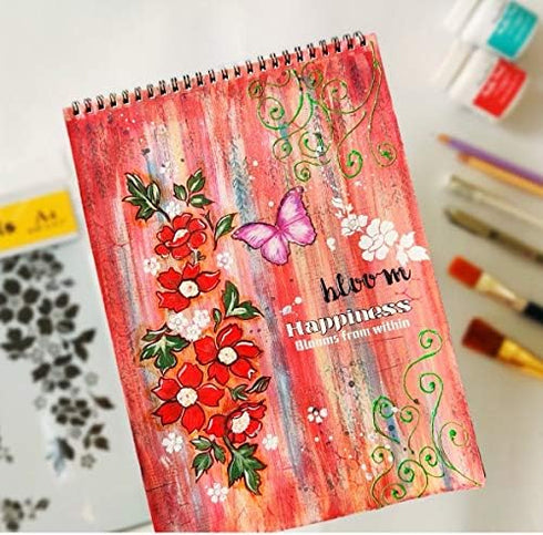 CrafTreat Flower Stencils for Painting on Wood and Canvas- A Bouquet of Roses, A Bunch of Blooms and Floral Flourish - 3 Pcs - Size: A4 (8.3 x 11....