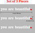You Are Beautiful Sticker 3 Pack Cute Car Decal for Rearview Mirror Window Windshield Bumper,Vinyl Letter Sticker,Funny Car Accessories for Girls ...
