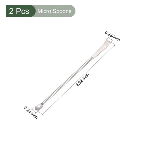 YOKIVE 2 Pcs Micro Spoons, Lab Scoops with Double Head | Sampling Reagents, Great for Lab (Silver Tone, Stainless Steel, 3.94-Inch)...